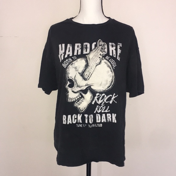 ZARA Grey rock n roll T Shirt with Design like NEW - Picture 2 of 5